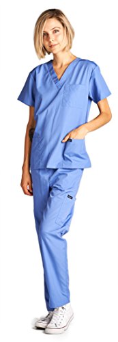 Dagacci Scrubs Medical Uniform Women and Man Scrubs Set Medical Scrubs Top and Pants