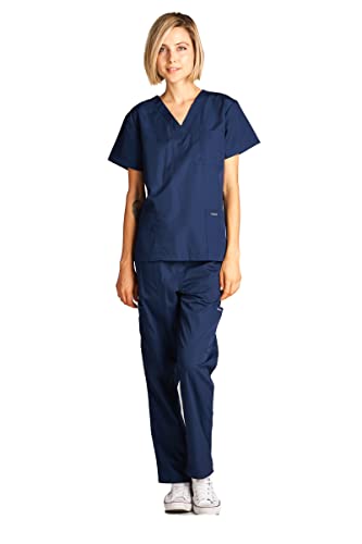 Dagacci Scrubs Medical Uniform Women and Man Scrubs Set Medical Scrubs Top and Pants