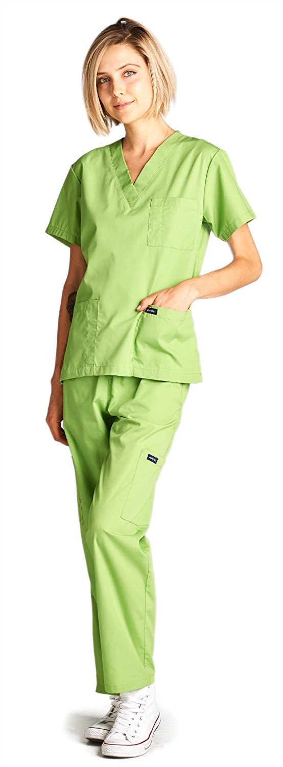 Dagacci Scrubs Medical Uniform Women and Man Scrubs Set Medical Scrubs Top and Pants