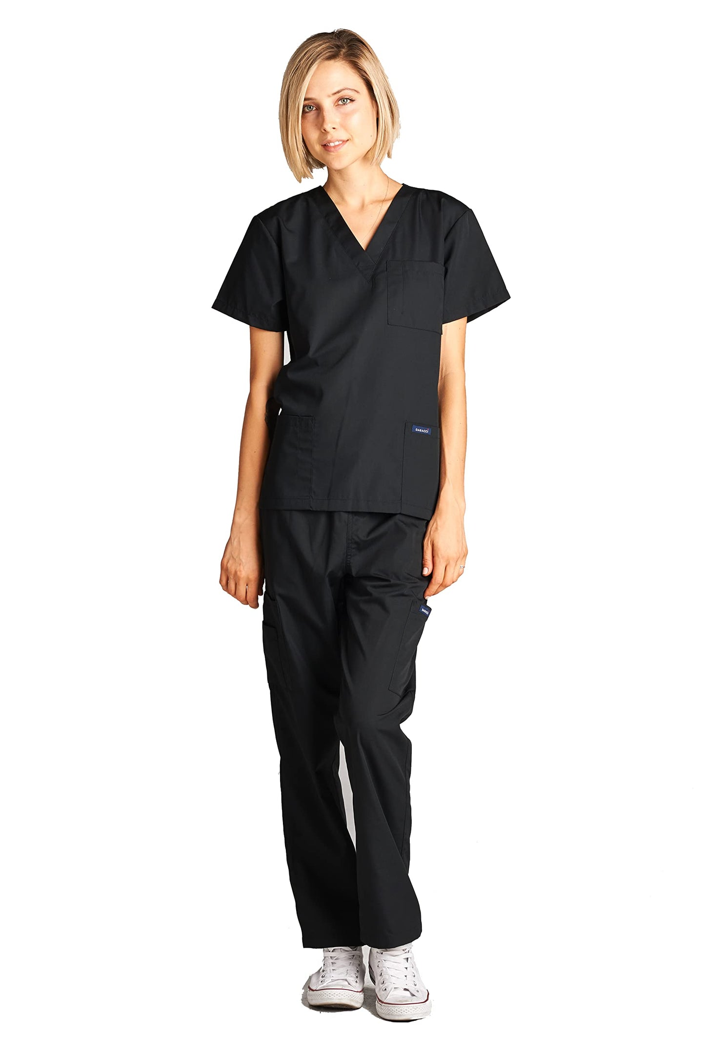 Dagacci Scrubs Medical Uniform Women and Man Scrubs Set Medical Scrubs Top and Pants