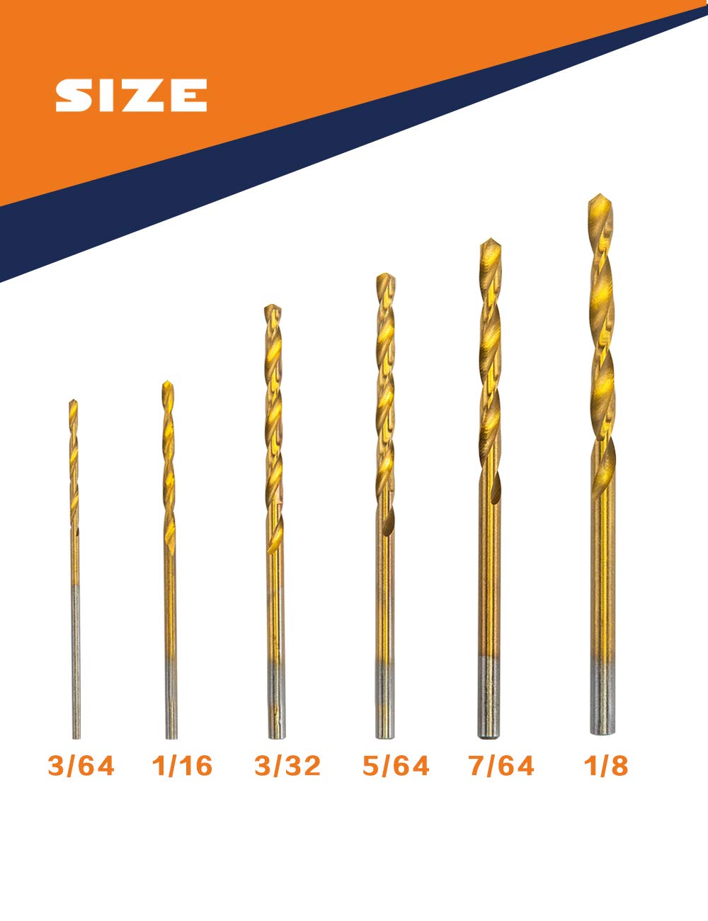 Mini Drill Bit Set 60 Pcs+12 Pcs Free High Speed Steel HSS Titanium Micro Drill Bits 3/64"-1/8" Metal,Plastic,Wood, Small Drill Bit