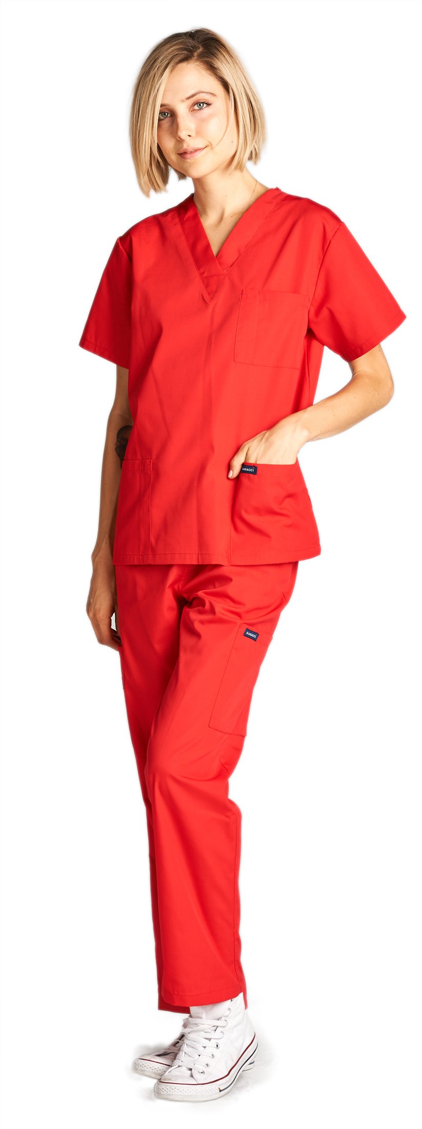 Dagacci Scrubs Medical Uniform Women and Man Scrubs Set Medical Scrubs Top and Pants