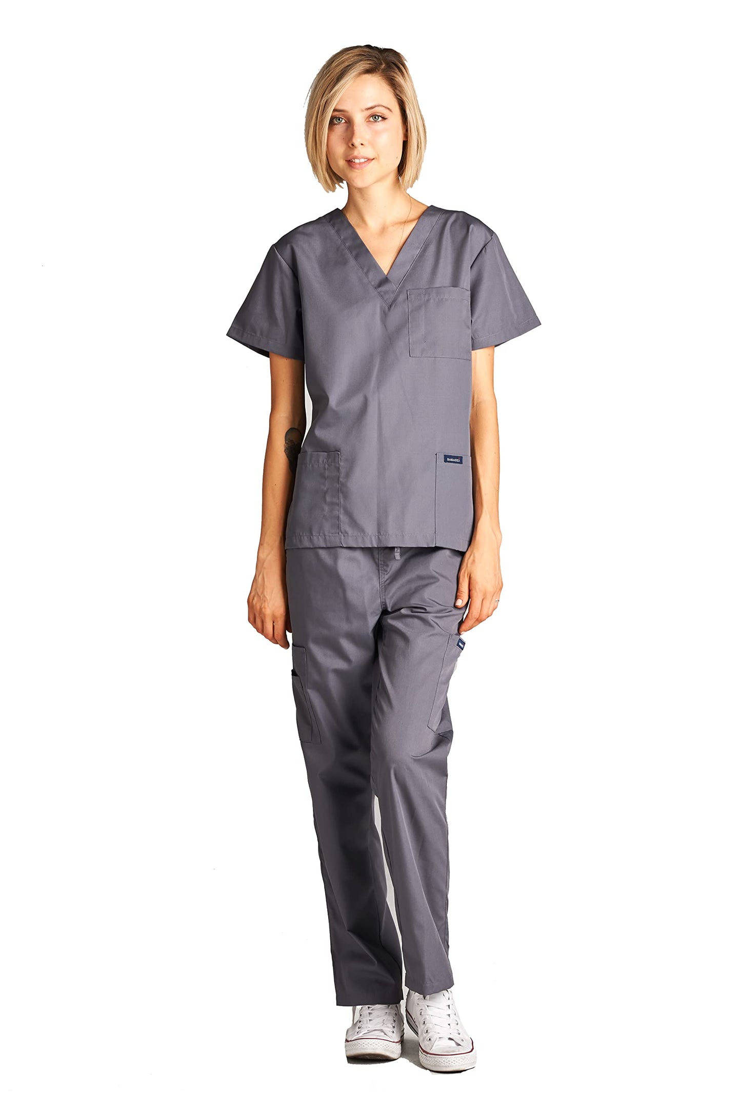 Dagacci Scrubs Medical Uniform Women and Man Scrubs Set Medical Scrubs Top and Pants