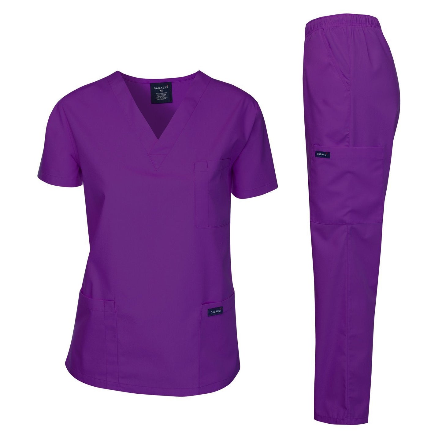 Dagacci Scrubs Medical Uniform Women and Man Scrubs Set Medical Scrubs Top and Pants