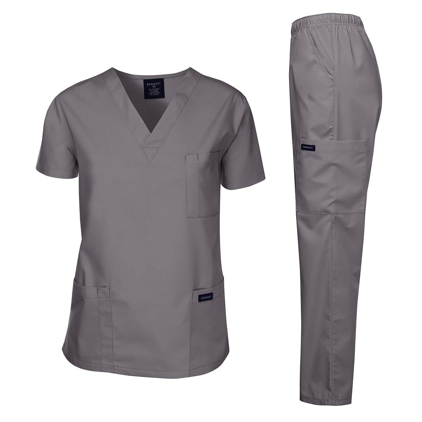 Dagacci Scrubs Medical Uniform Women and Man Scrubs Set Medical Scrubs Top and Pants