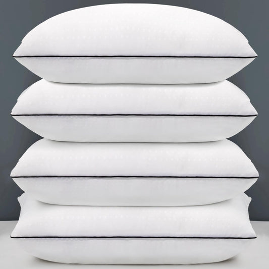 Standard Size Bed Pillows for Sleeping Set of 4,4 Pack Great Support Luxury Hotel Pillows for Side,Stomach and Back Sleepers.