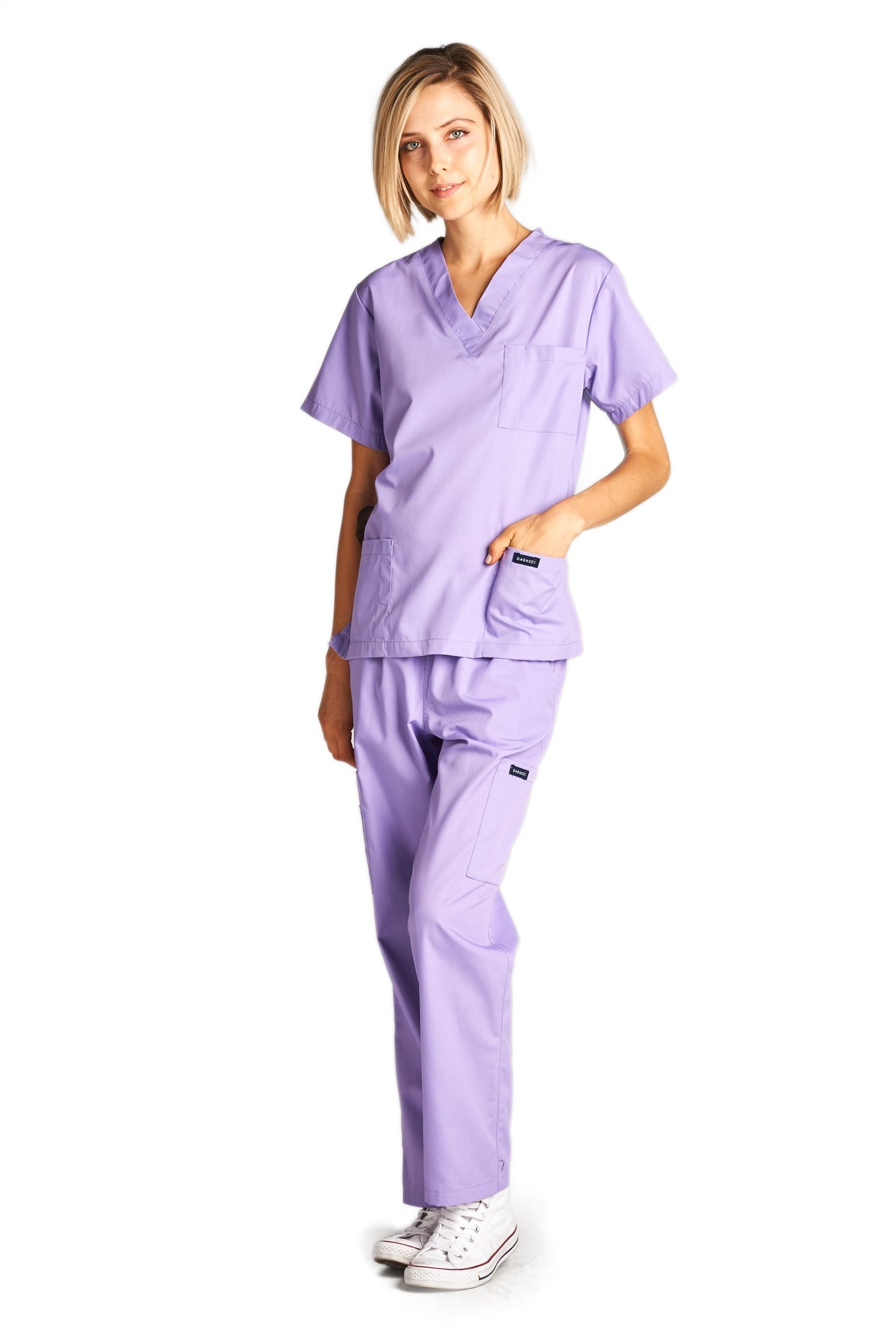 Dagacci Scrubs Medical Uniform Women and Man Scrubs Set Medical Scrubs Top and Pants