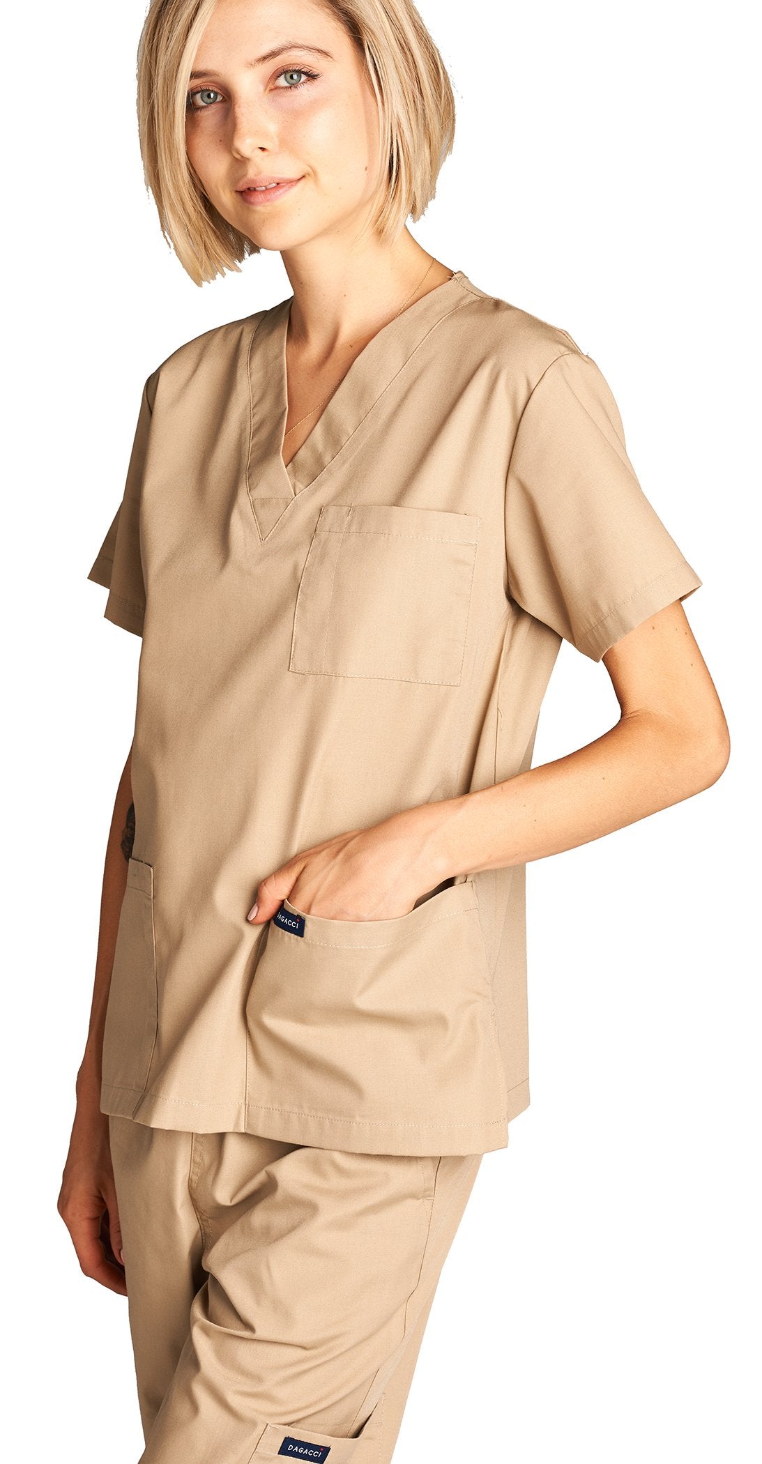 Dagacci Scrubs Medical Uniform Women and Man Scrubs Set Medical Scrubs Top and Pants