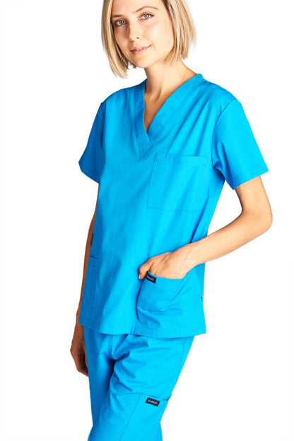 Dagacci Scrubs Medical Uniform Women and Man Scrubs Set Medical Scrubs Top and Pants