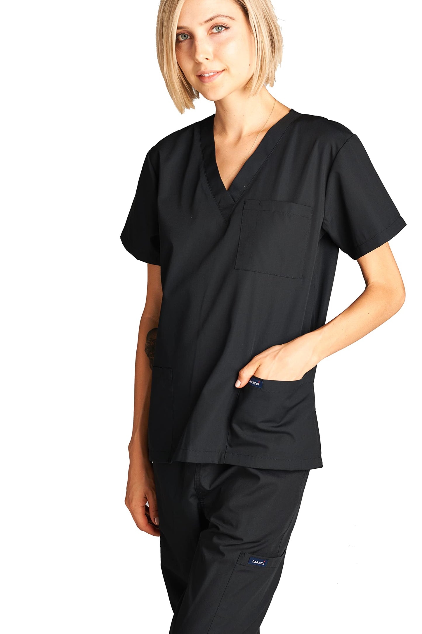 Dagacci Scrubs Medical Uniform Women and Man Scrubs Set Medical Scrubs Top and Pants