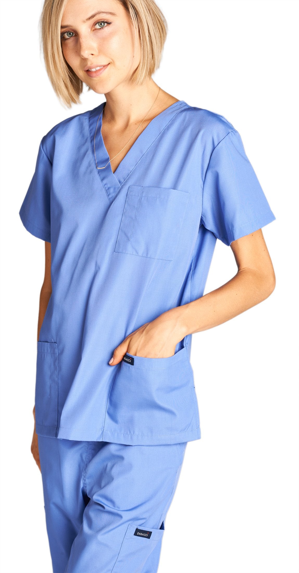 Dagacci Scrubs Medical Uniform Women and Man Scrubs Set Medical Scrubs Top and Pants