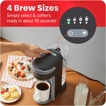 Hotel Guest Room Elite 4-Cup Brew & Drip Coffee Maker with Pause N Serve, Glass Carafe, Reusable Filter, On/Off Switch, Keep Warm, Water Level Indicator, Black