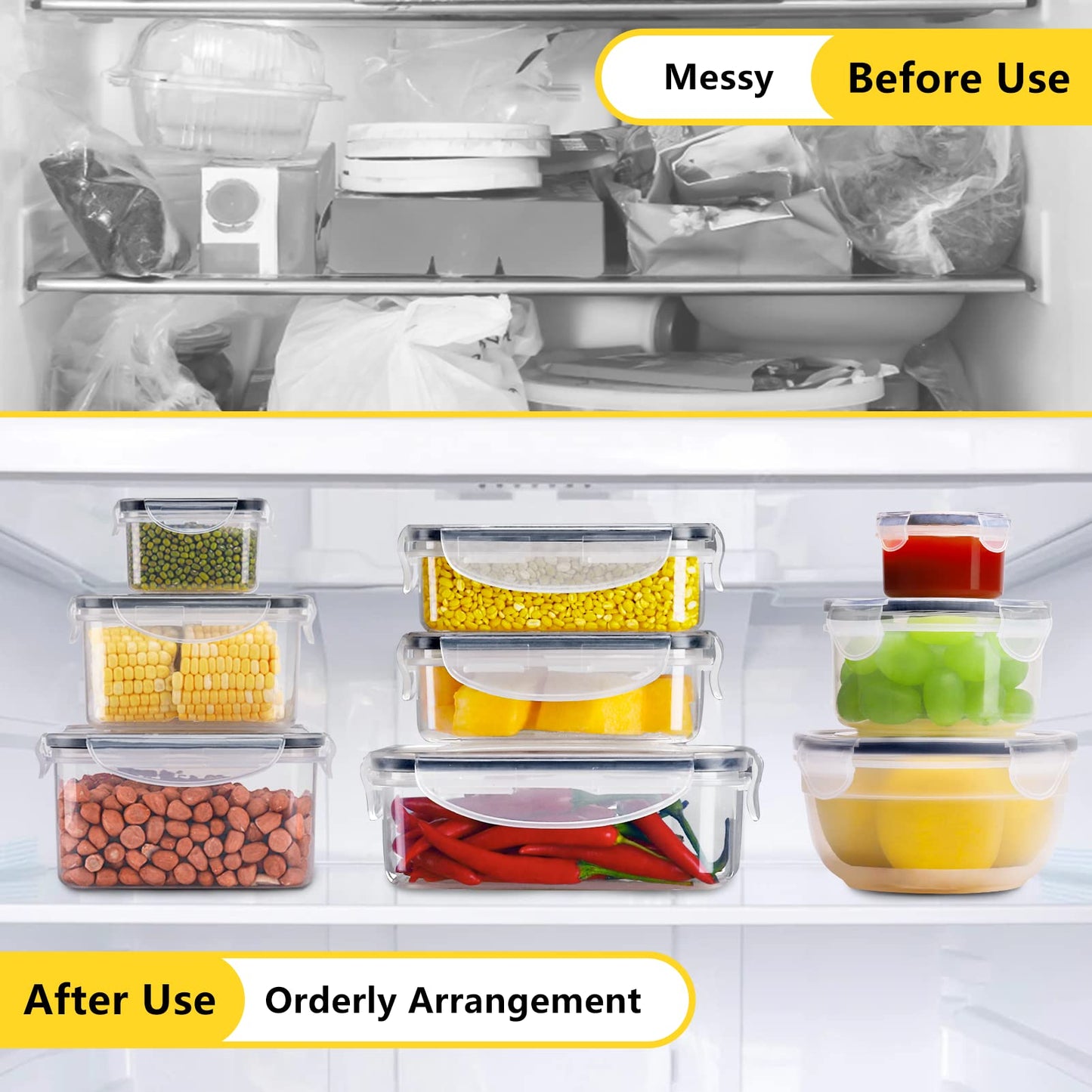 40 PCS Food Storage Containers with Lids Airtight (20 Lids &20 Containers) - Leakproof Meal-Prep Containers for Kitchen Storage Reusable Plastic Microwave/Dishwasher Safe with Labels & Pen