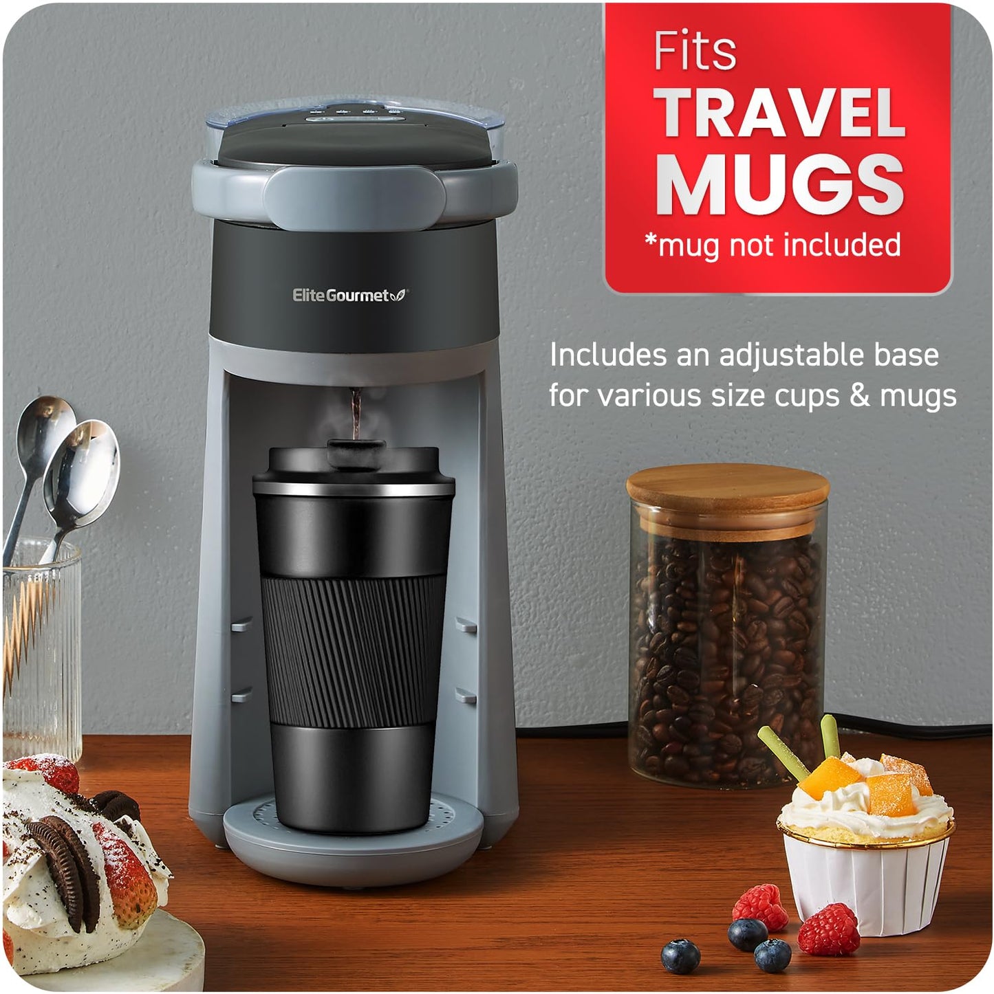 Hotel Guest Room Elite 4-Cup Brew & Drip Coffee Maker with Pause N Serve, Glass Carafe, Reusable Filter, On/Off Switch, Keep Warm, Water Level Indicator, Black