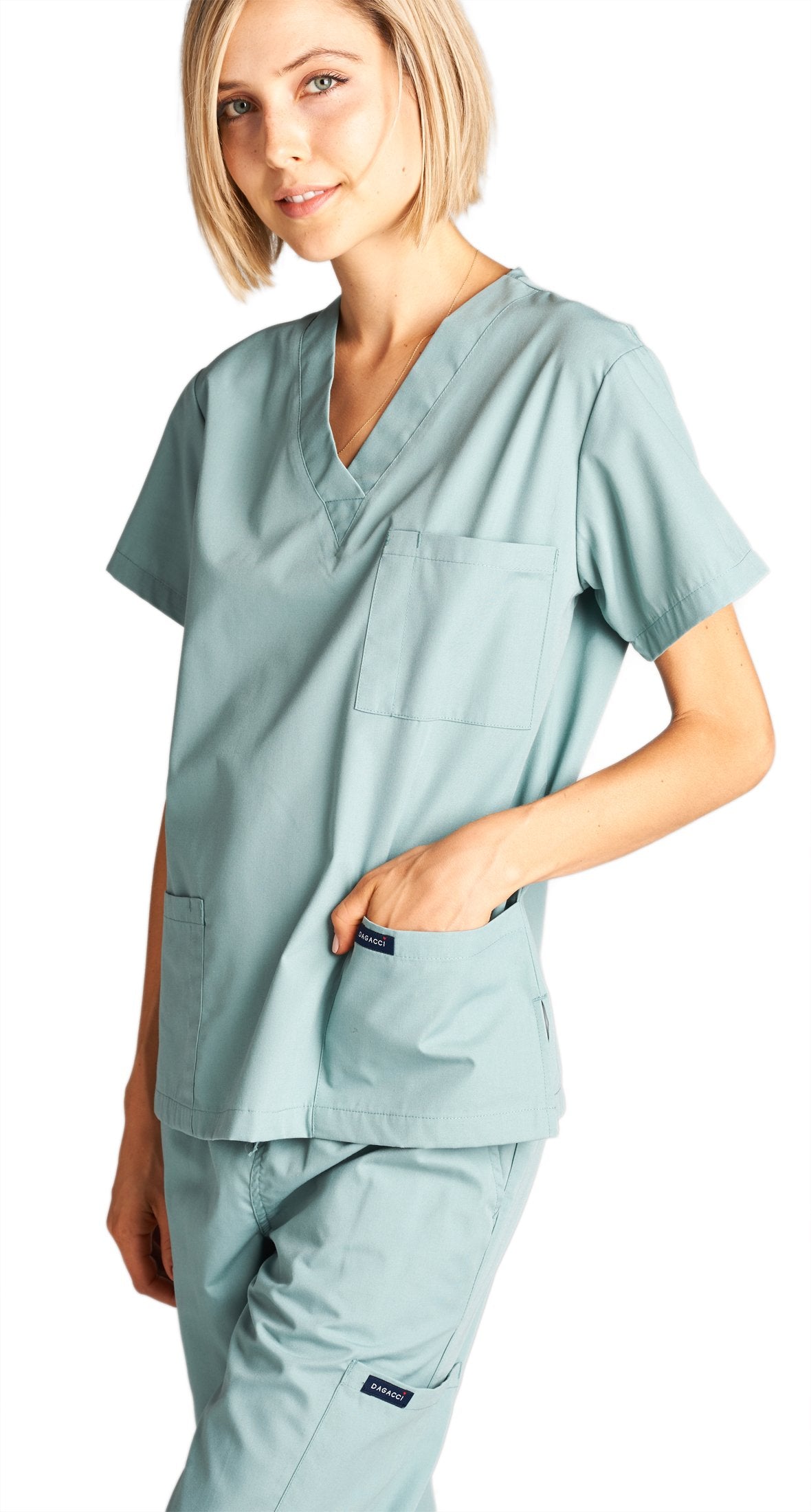 Dagacci Scrubs Medical Uniform Women and Man Scrubs Set Medical Scrubs Top and Pants