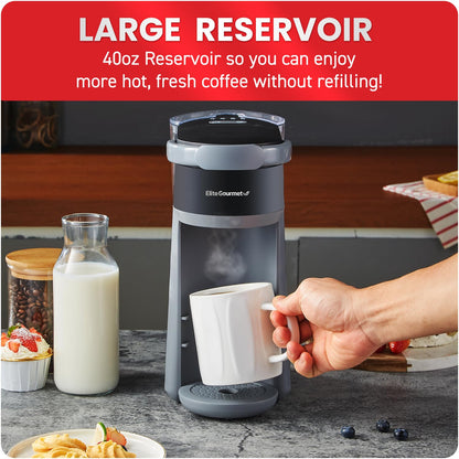 Hotel Guest Room Elite 4-Cup Brew & Drip Coffee Maker with Pause N Serve, Glass Carafe, Reusable Filter, On/Off Switch, Keep Warm, Water Level Indicator, Black