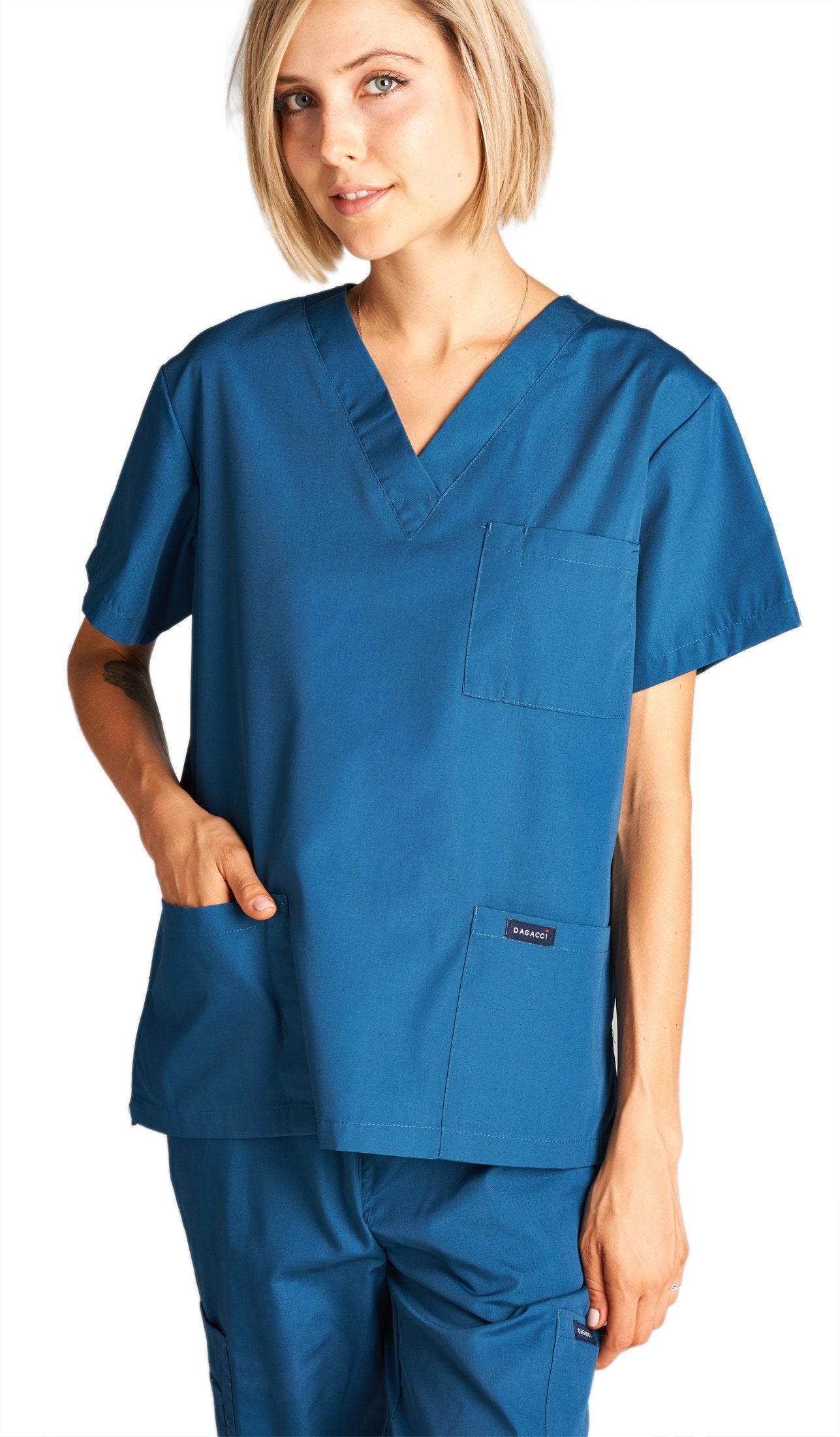 Dagacci Scrubs Medical Uniform Women and Man Scrubs Set Medical Scrubs Top and Pants