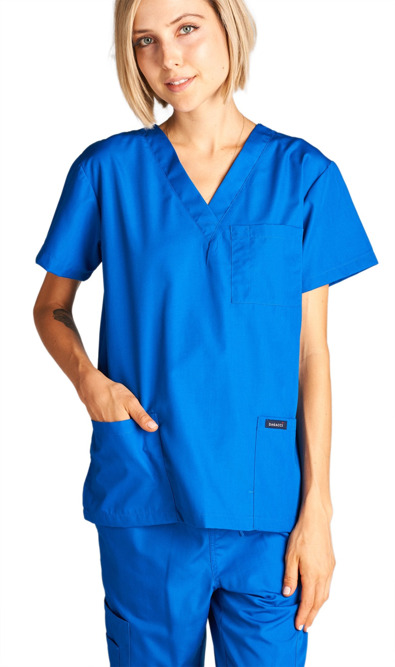 Dagacci Scrubs Medical Uniform Women and Man Scrubs Set Medical Scrubs Top and Pants