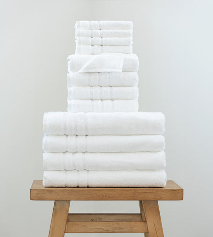 LUXURY Hotel Towel Set | This 16 Towel Package consist of Ganesh Mills towels and chosen by 5-star luxury resorts because of their size and quality. Extreme Plush with a soft finish and ultimate absorption.